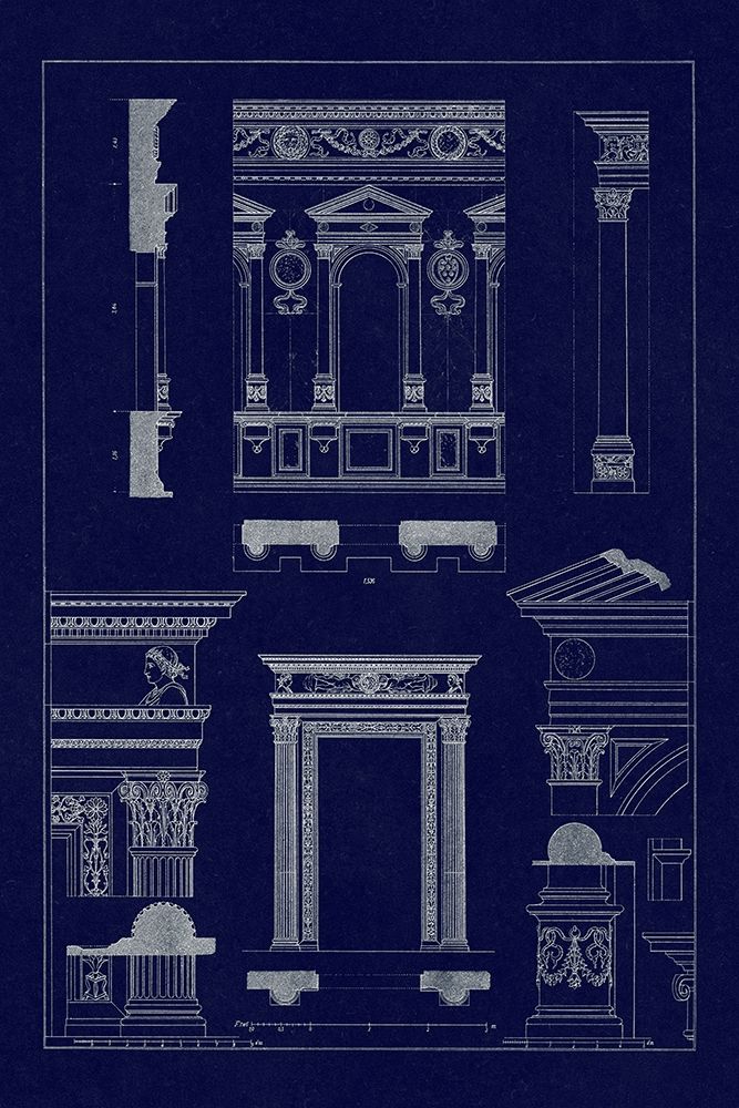 Window in the Cortile of Dodges Palace, Palazzo Vecchio, and Santa Croce (Blueprint)
