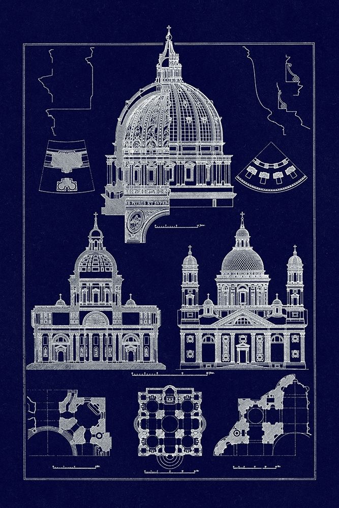 The Domeas Central Crowning Feature of the Renaissance (Blueprint)