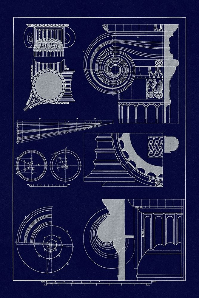 Capitals of the Erechtheum (Blueprint)