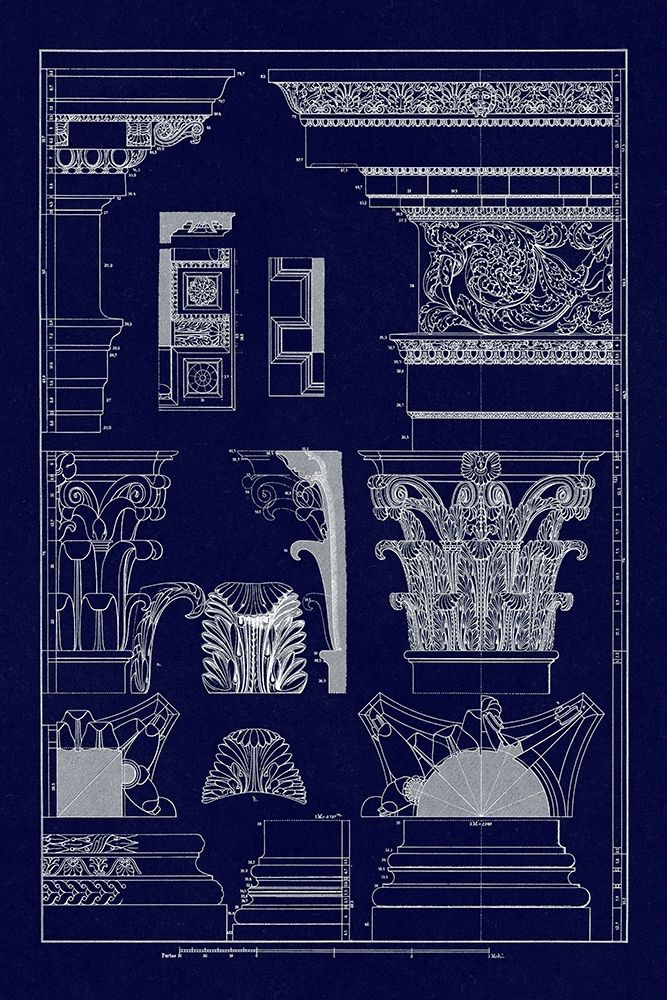 Entablatures, Capitals and Bases (Blueprint)