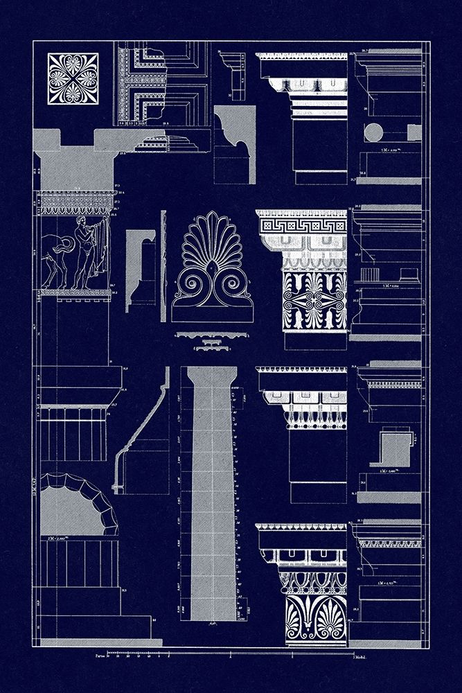 Details of the Parthenon at Athens (Blueprint)