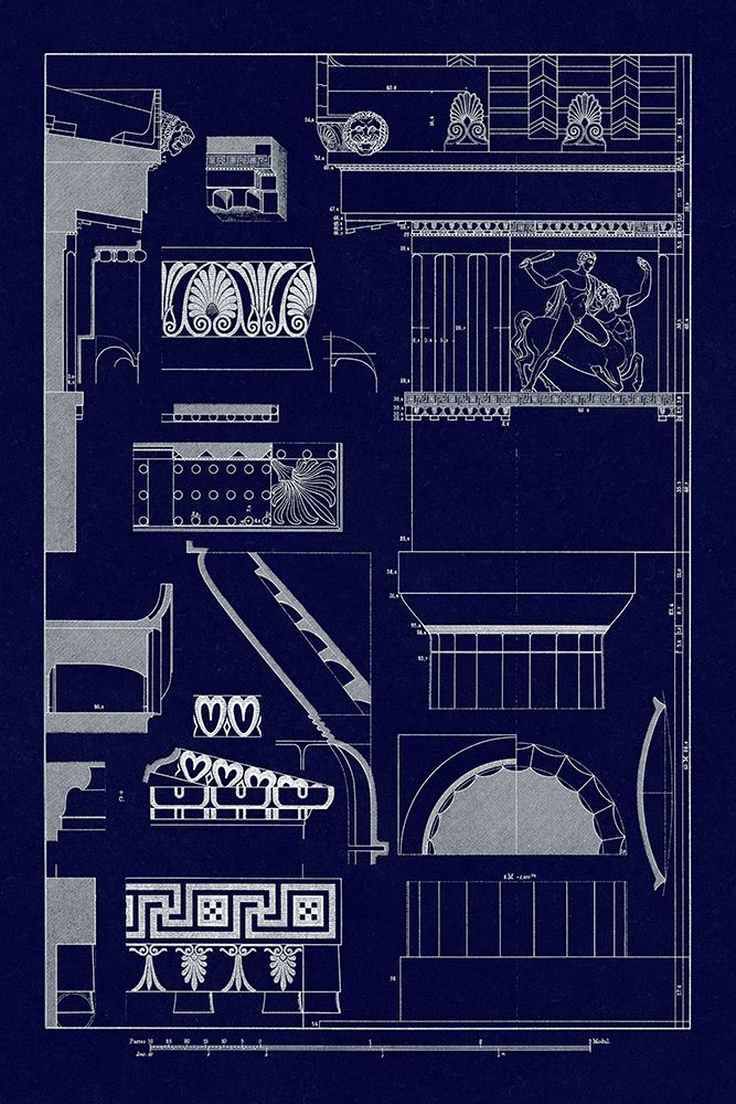 Details of Parthenon at Athens (Blueprint)