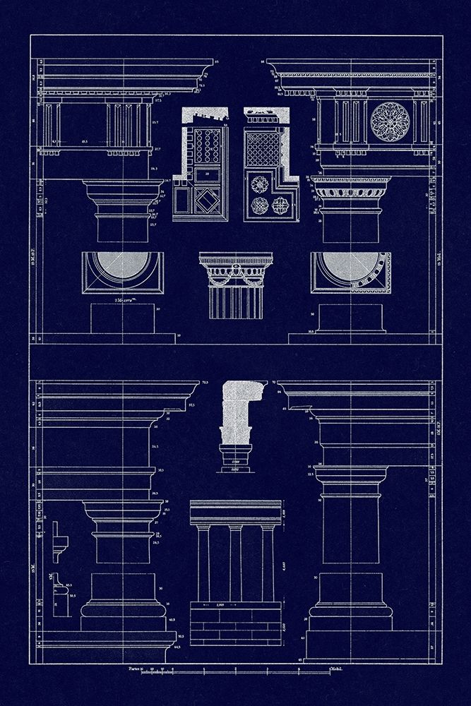 Doric, Tuscan Orders and Columns (Blueprint)