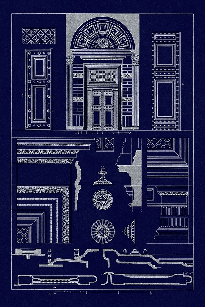 Doorway of the Pantheon at Rome (Blueprint)