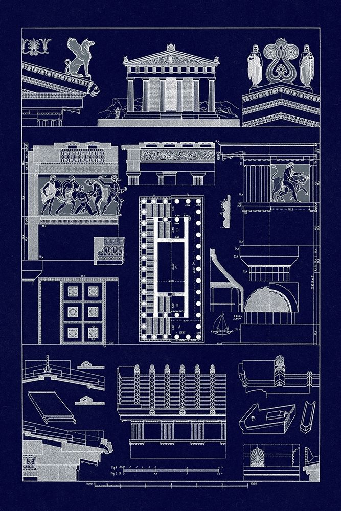 Temple of Athene and Theseus, Polychrome (Blueprint)