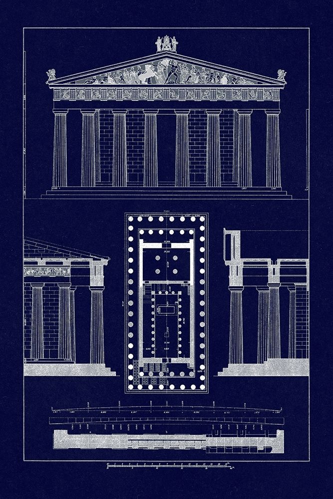 The Parthenon at Athens, Polychrome (Blueprint)
