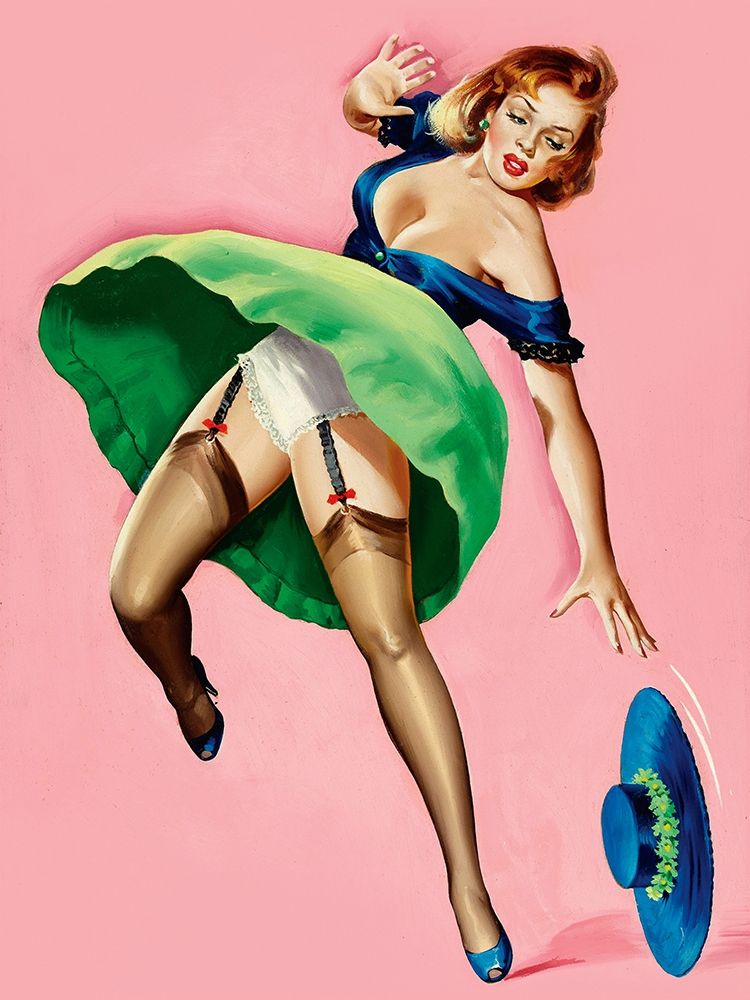 Mid-Century Pin-Ups - Wink Magazine - Strong Wind