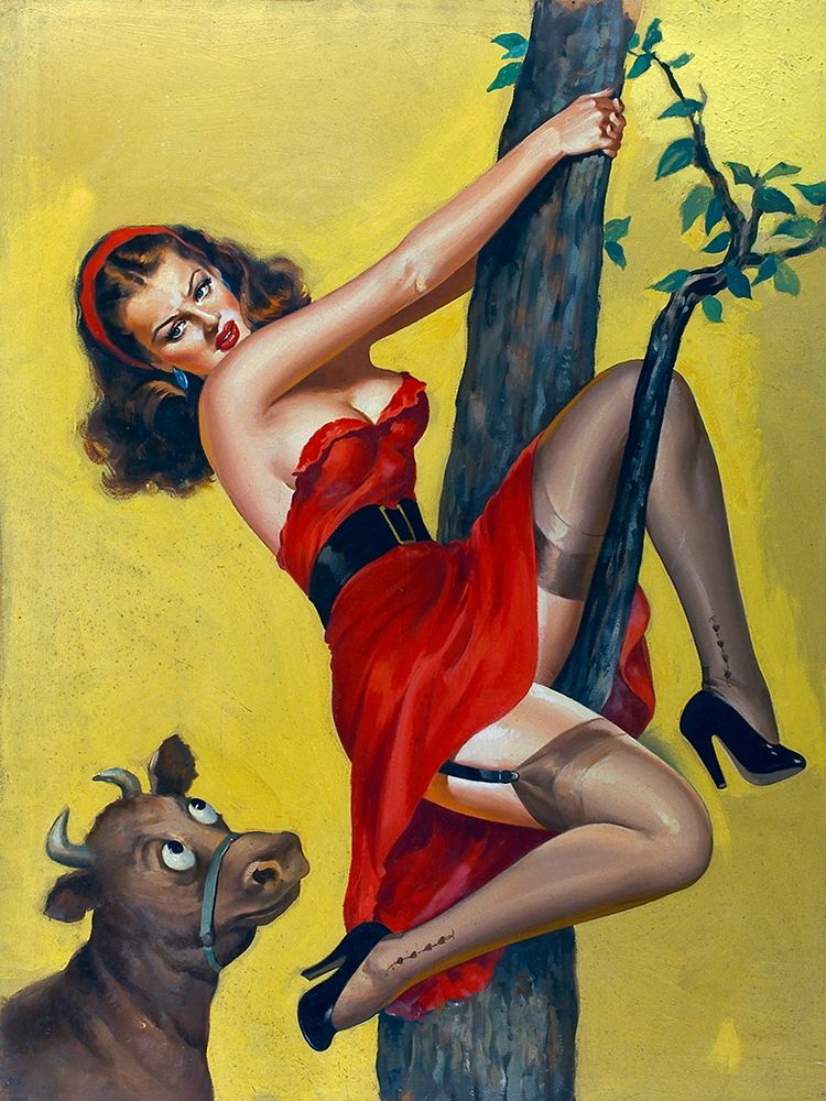 Mid-Century Pin-Ups - Moo - Up a tree