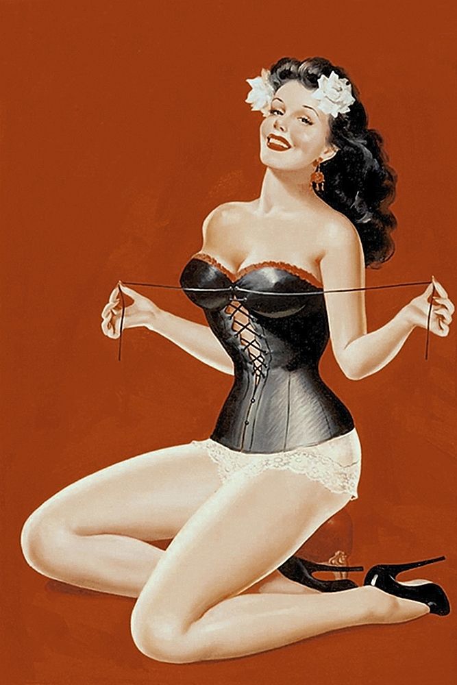 Mid-Century Pin-Ups - Lacing her bra