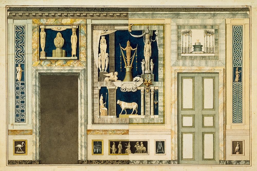 Unexecuted elevation for the Stanza Egizia at the Villa Borghese, ca. 1770-1793