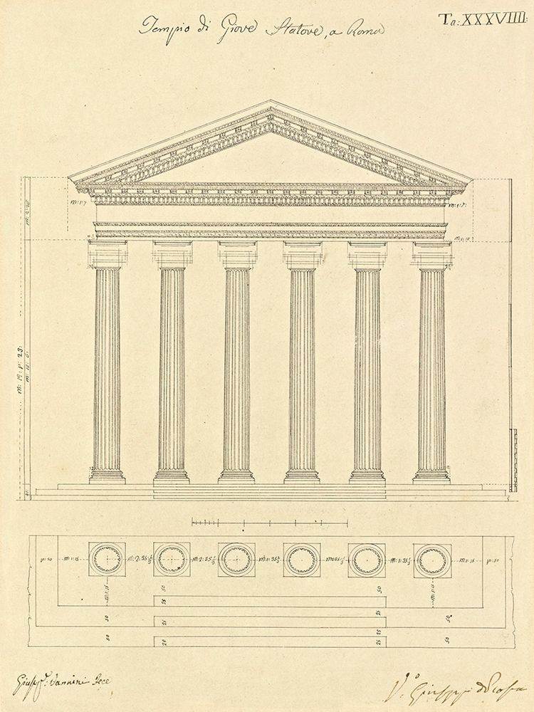Plate 38 for Elements of Civil Architecture, ca. 1818-1850