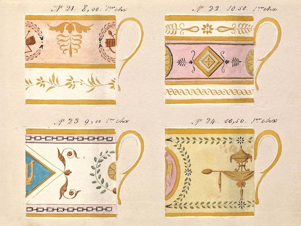Quatre tasses du 1er choix, ca. 1800-1820