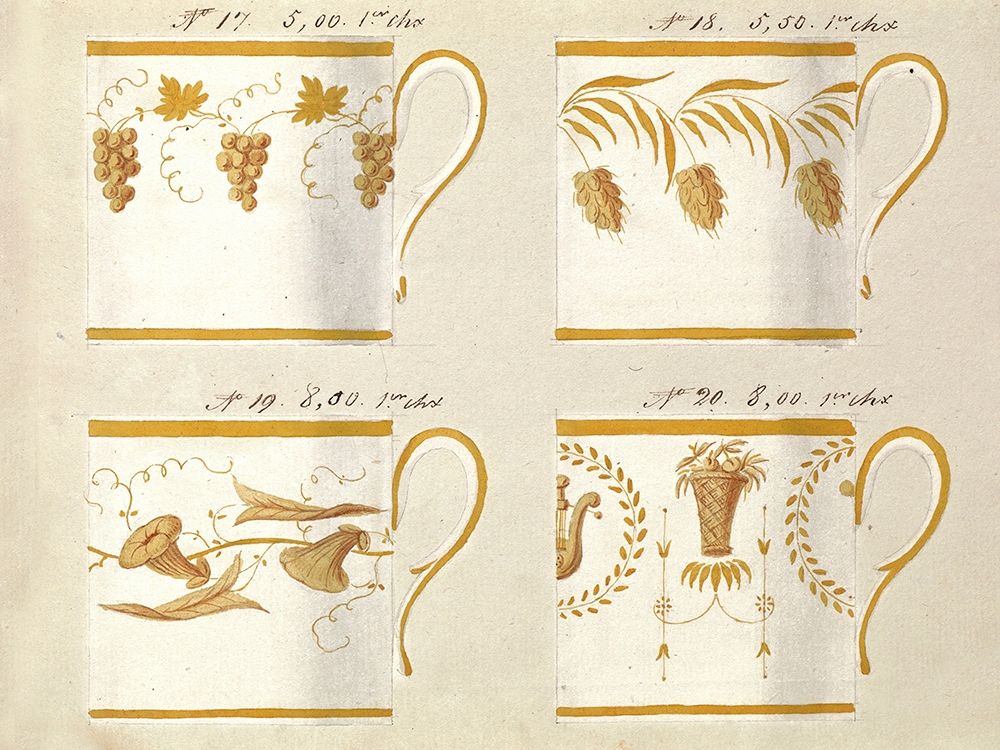 Quatre tasses du 1er choix, ca. 1800-1820
