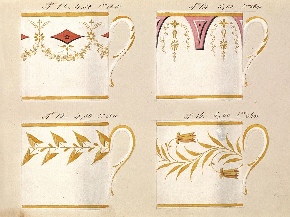 Quatre tasses du 1er choix, ca. 1800-1820