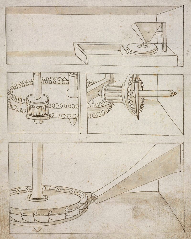 Mill with horizontal water wheel