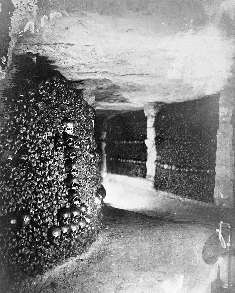 Paris, 1861 - View in the Catacombs