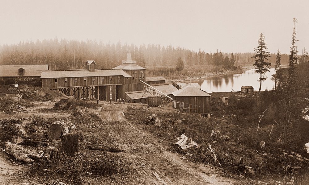 Oswego Iron Works, Willamette River, Oregon, 1867