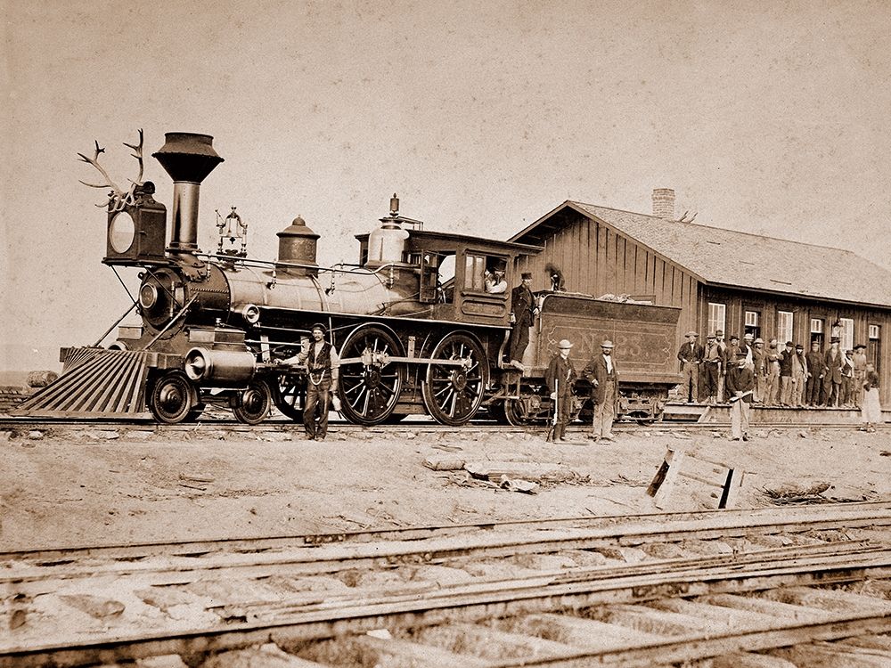 Wyoming Station, Engine 23 on Main Track, May 1868