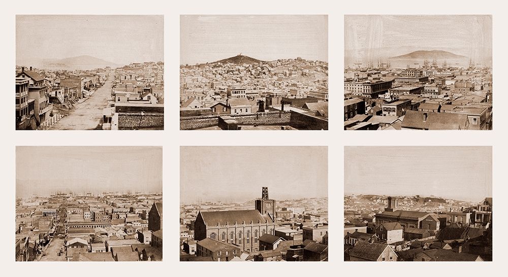 Six-part Panorama of San Francisco, 1855-1856