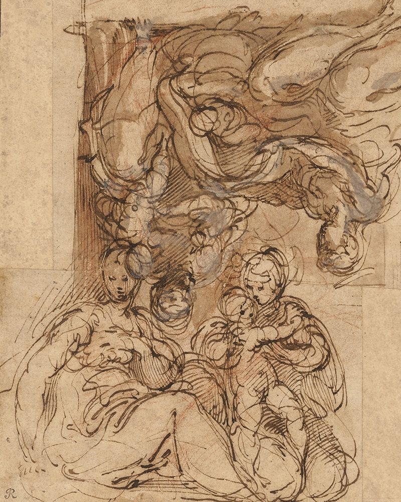 Two Studies for a Holy Family