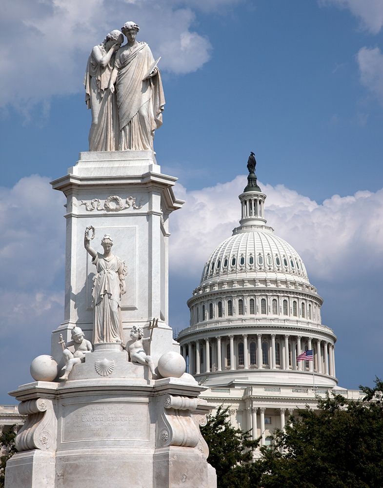 The Peace Monument located in Peace Circle on the grounds of the U.S. Capitol, First St. and Pennsyl