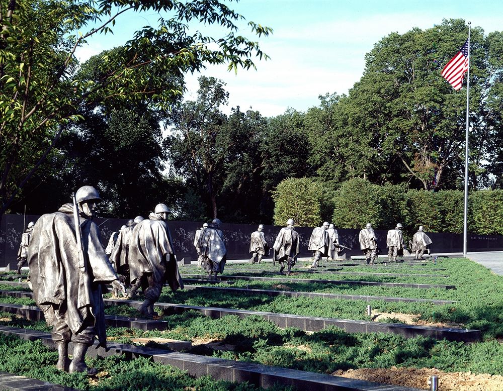 Stainless-steel troopers on patrol at the Korean War Veterans Memorial, Washington, D.C.