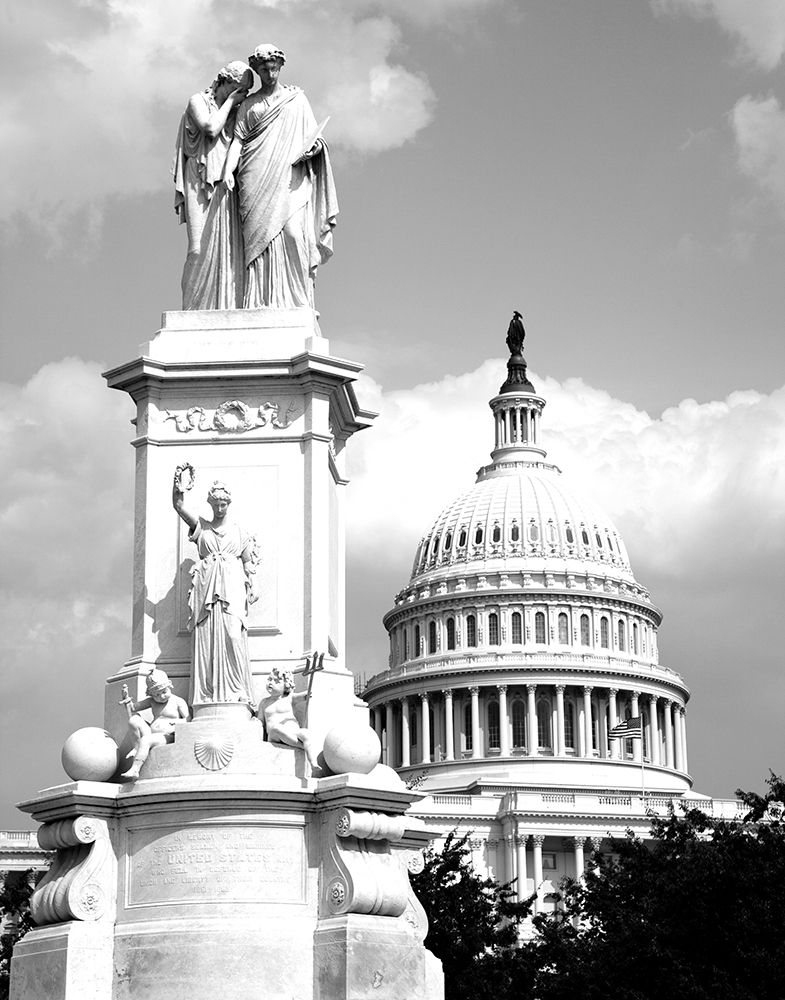 The Peace Monument located in Peace Circle on the grounds of the U.S. Capitol, First St. and Pennsyl