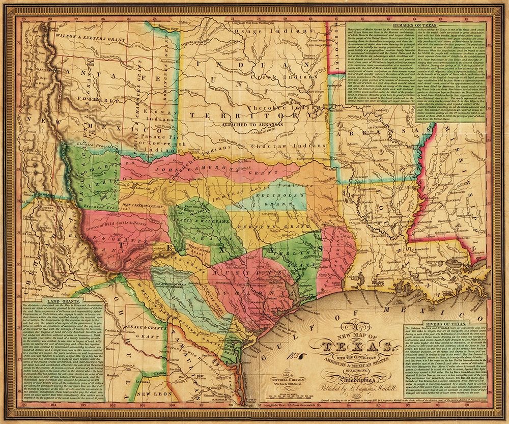 New map of Texas : with the contiguous American and Mexican states, 1835