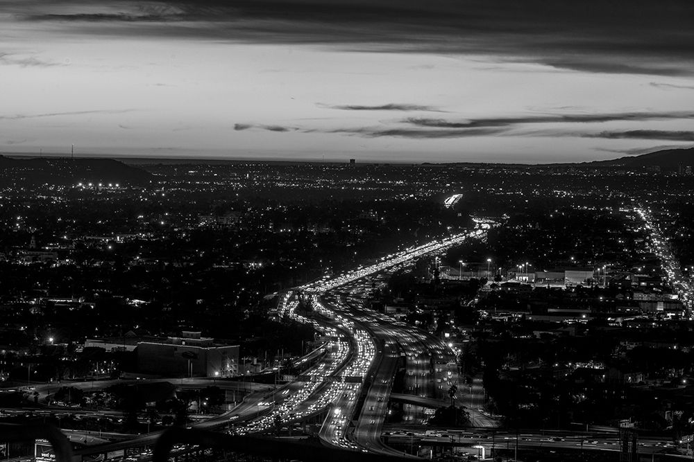Looking north over the U.S. 101 (Hollywood) Freeway Los Angeles California