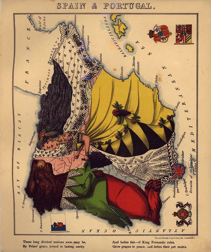 Anthropomorphic Map of Spain and Portugal