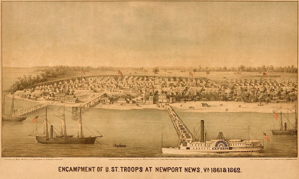 Encampment of US Federal Troops at Newport News 1861