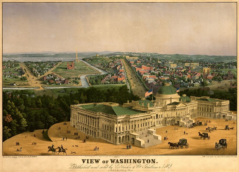 View of Capitol in Washington-DC 1852