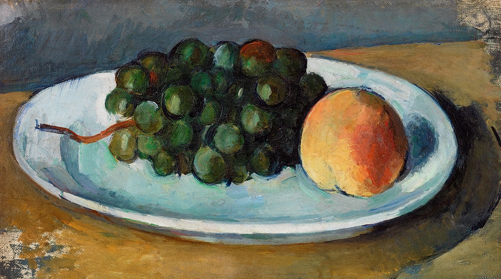 Grapes and Peach on a PlateÂ
