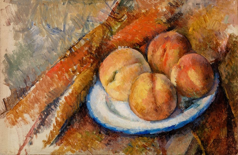 Four Peaches on a Plate