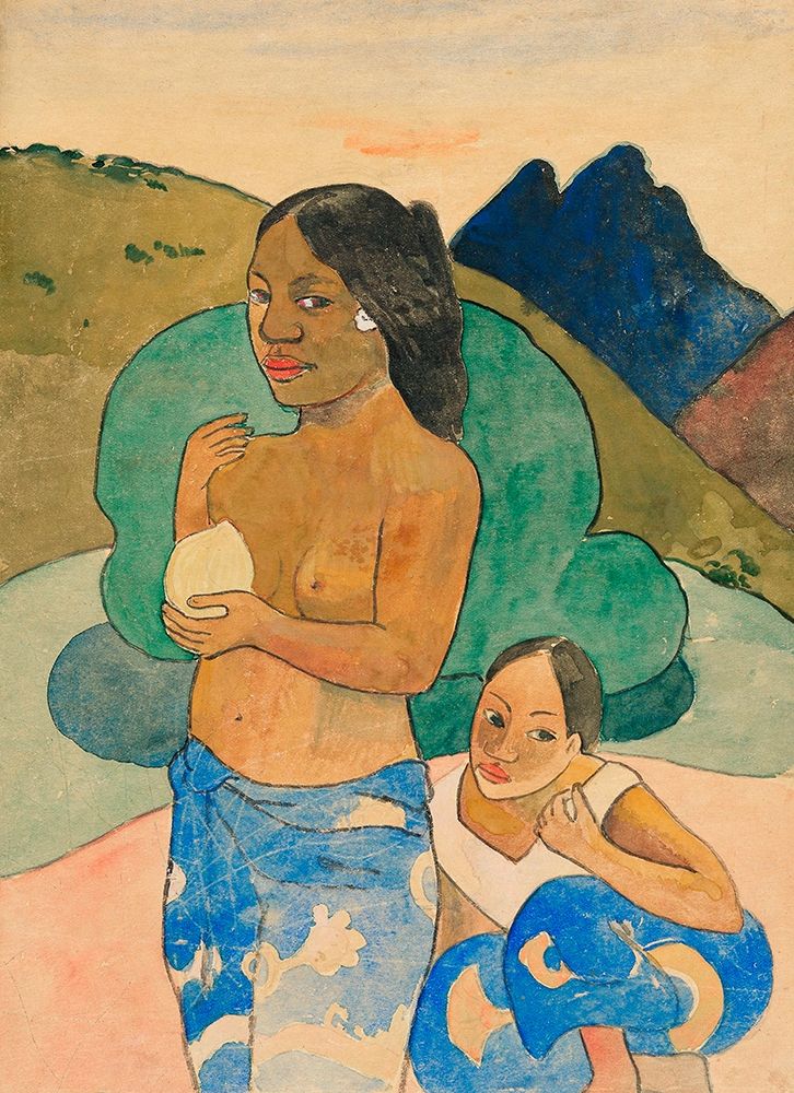 Two Tahitian Women in a Landscape