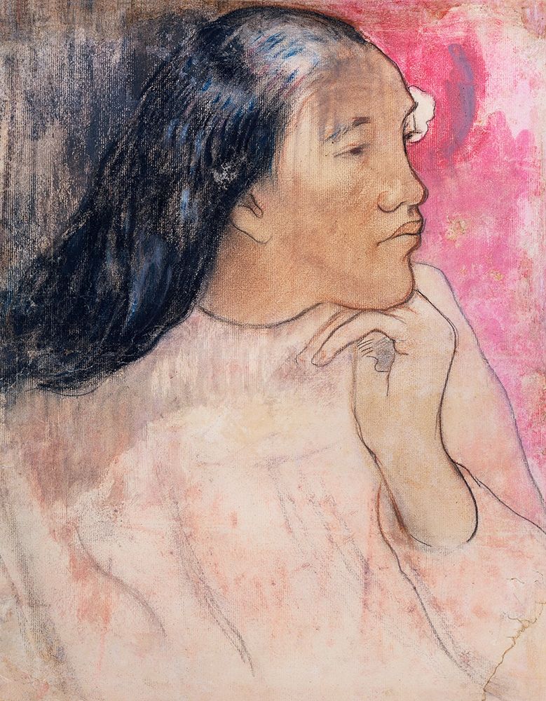 A Tahitian Woman with a Flower in Her Hair