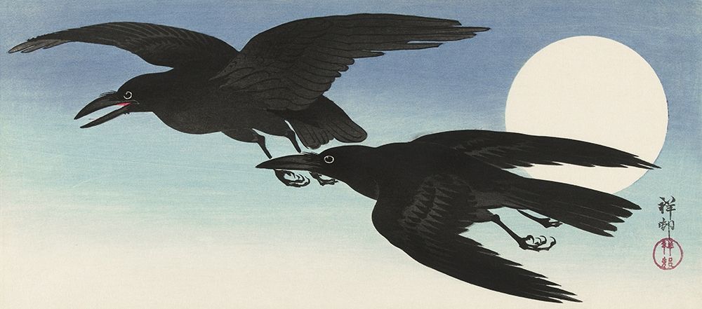 Crows at full moon