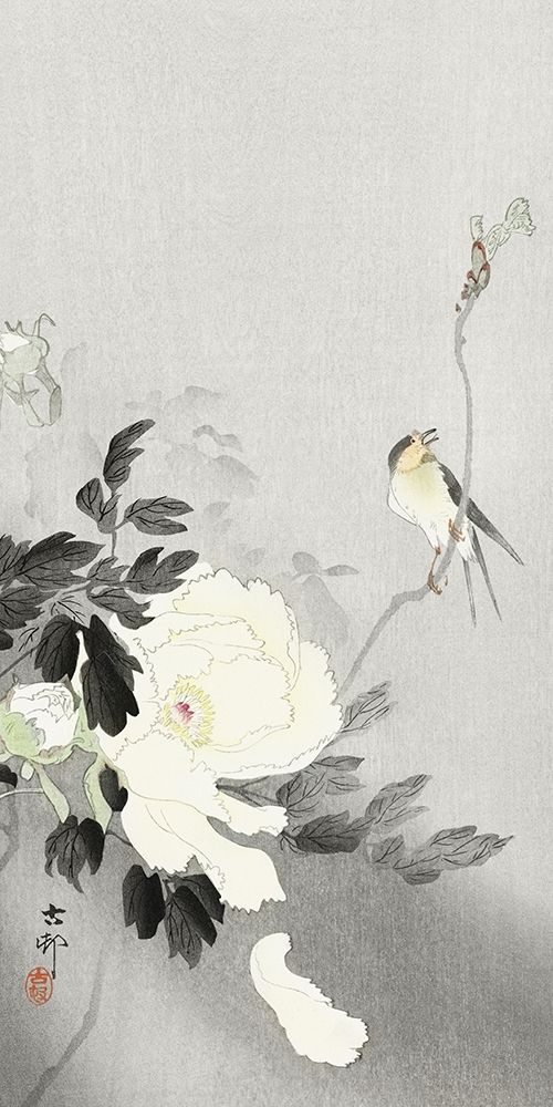 Swallow with Peony