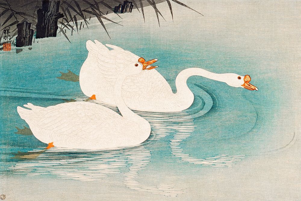 Geese amid Reeds