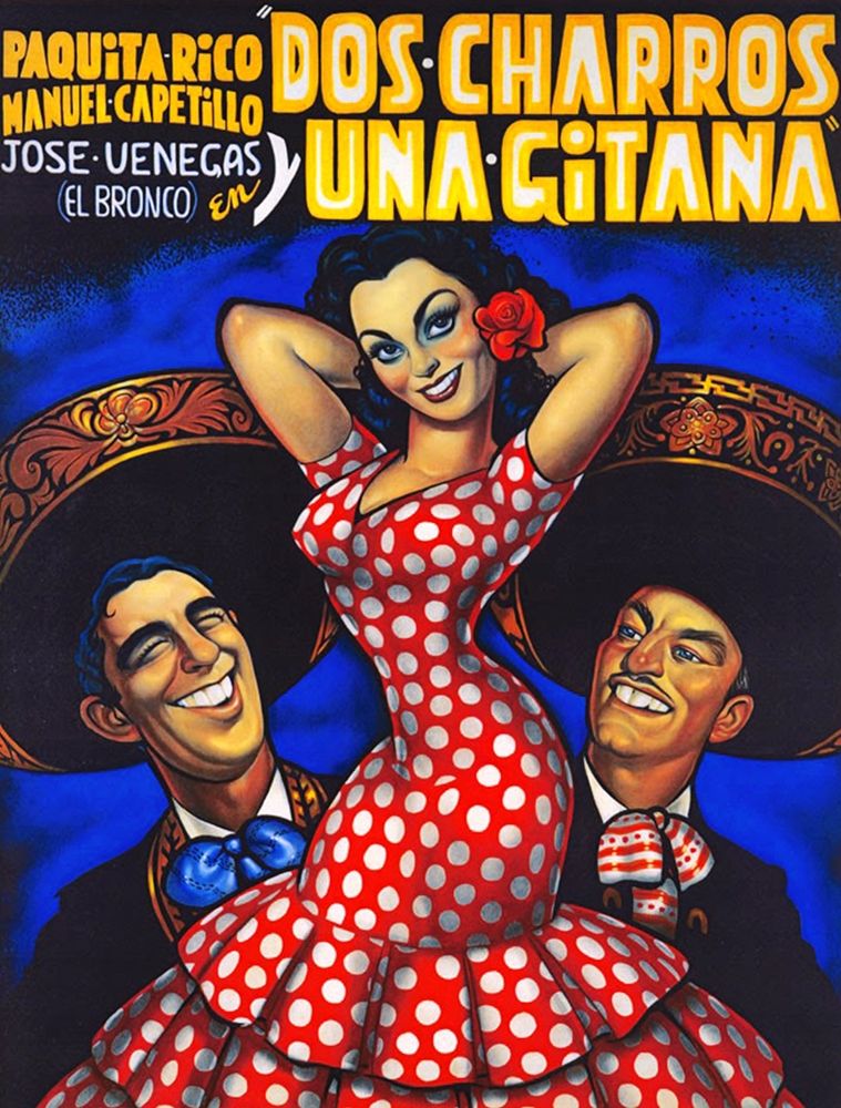 Mexican Movie Poster Dos charros y una gitana