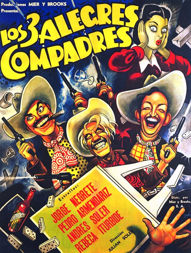 Mexican Movie Poster Los 3 alegres compadres