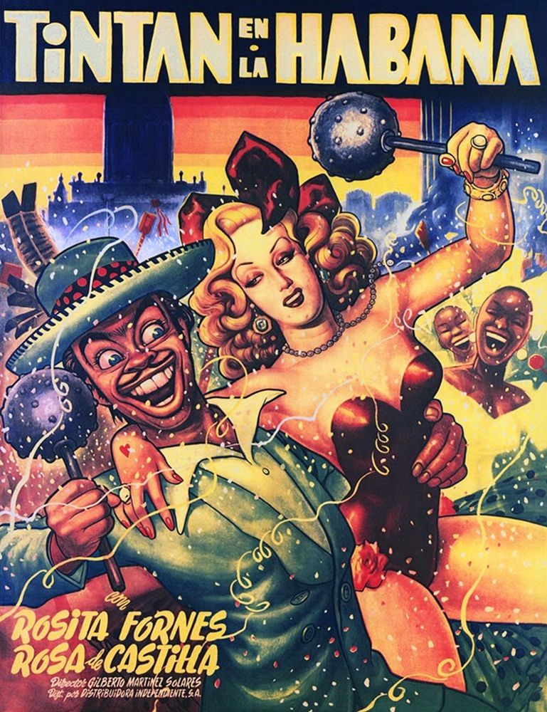 Mexican Movie Poster Tintan en La Habana