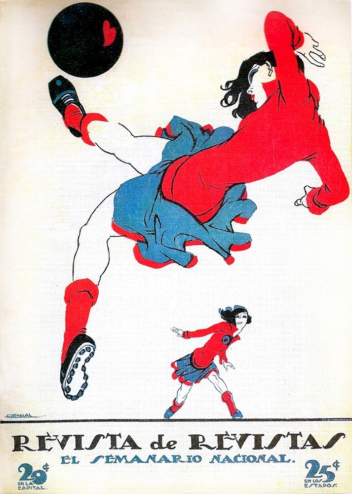 Mexican Magazine Cover 1920 Womens Soccer