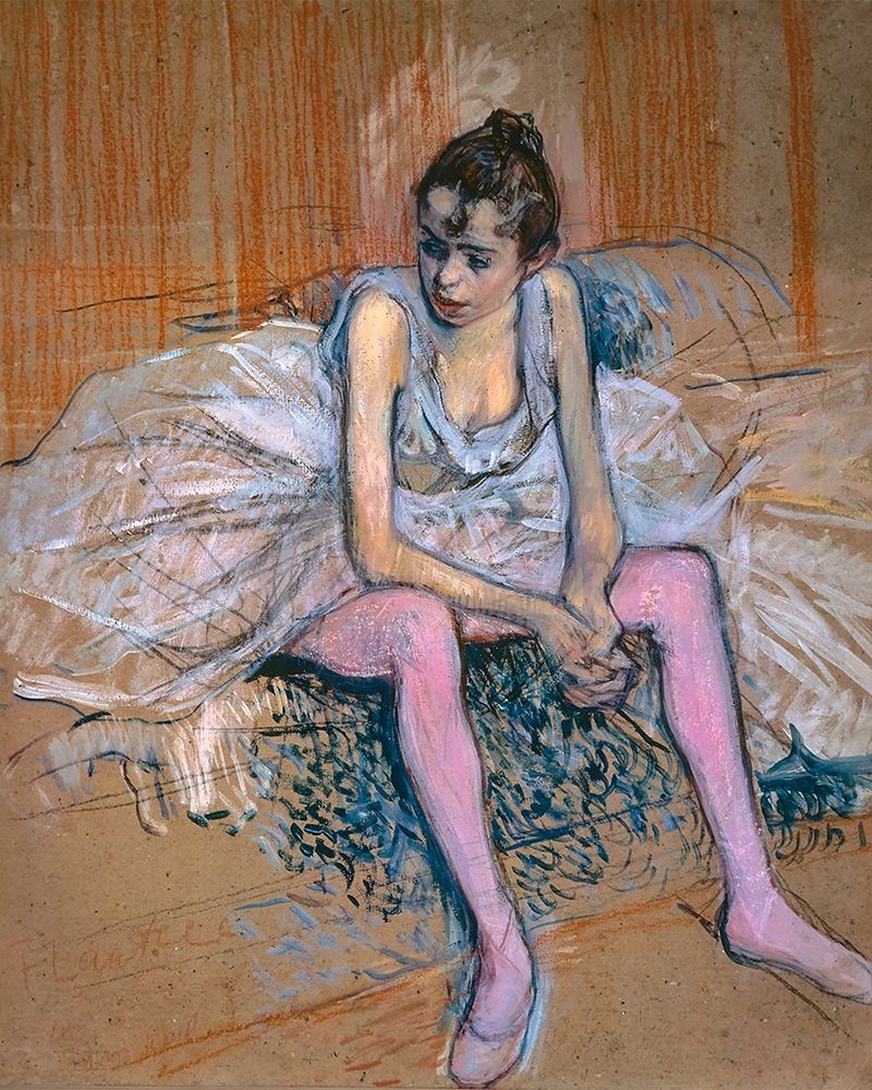 Danseuse assise aux Bas de roses