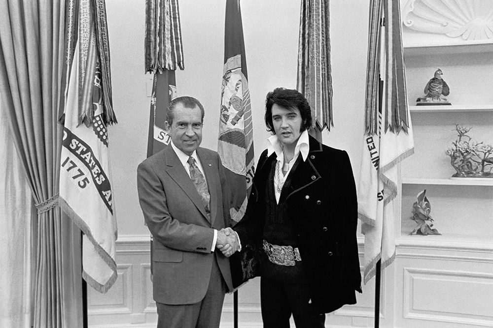 Elvis Presley meeting Richard Nixon