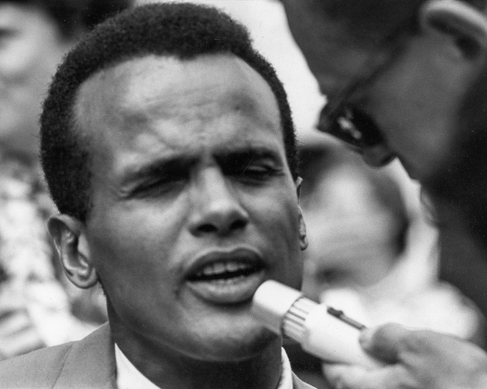 Harry BelafonteÂ at the Civil Rights March in Washington-D.C 1963