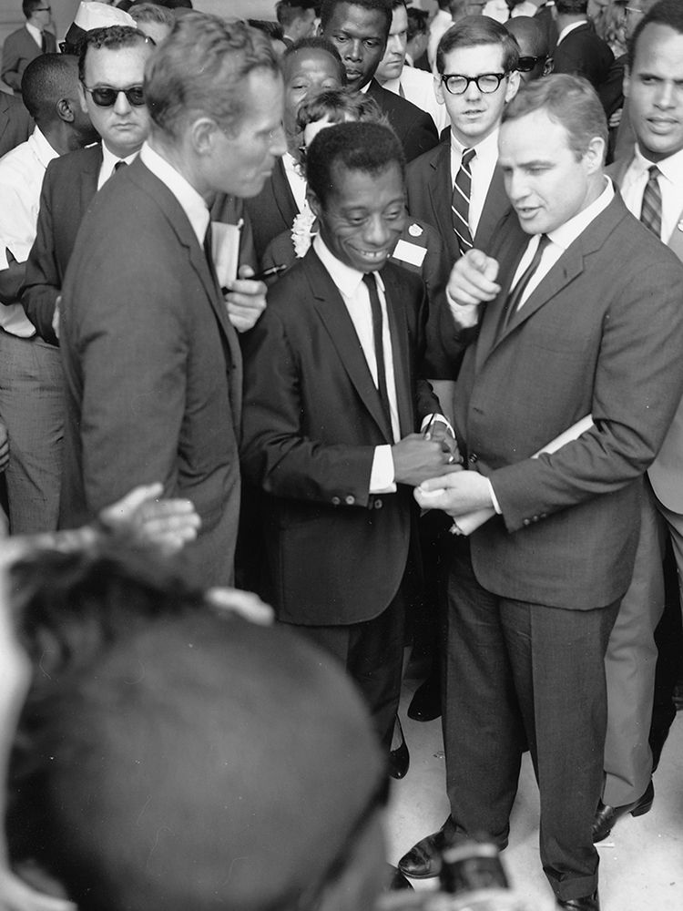 Heston Baldwin Brando Civil Rights March 1963