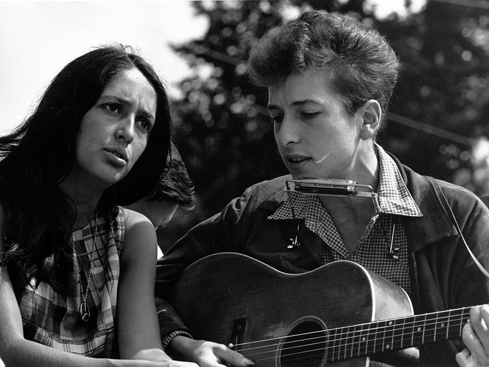 Joan Baez and Bob DylanÂ at the Civil Rights March in Washington-D.C 1963