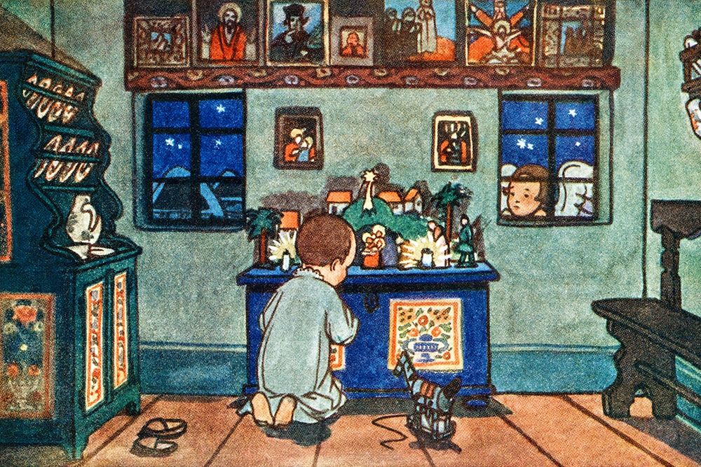 Boy Playing with Christmas Toys