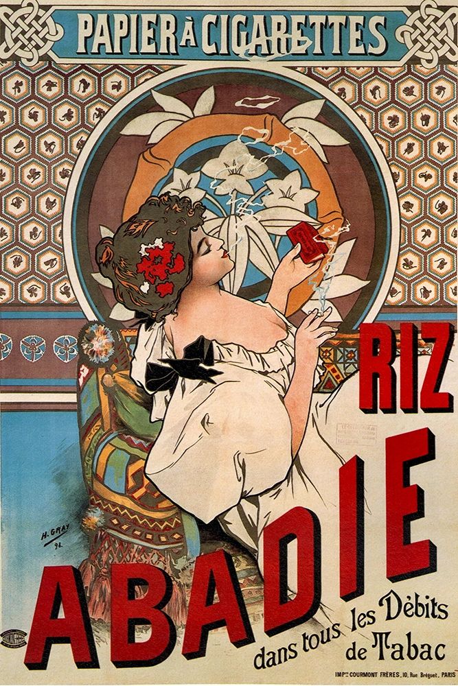 Advertising Poster Riz Abadie-Cigarette Rolling Paper